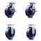 Service Caster 8 Inch Solid Poly Caster Set with Roller Bearing 2 Brakes and 2 Rigid SCC SCC-35S820-SPUR-SLB-2-R-2 - alternate 1